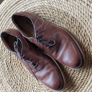 Aston Grey Mens Brown Leather Oxford Shoes 11.5